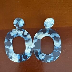 Anthropologie Blue and White Earrings